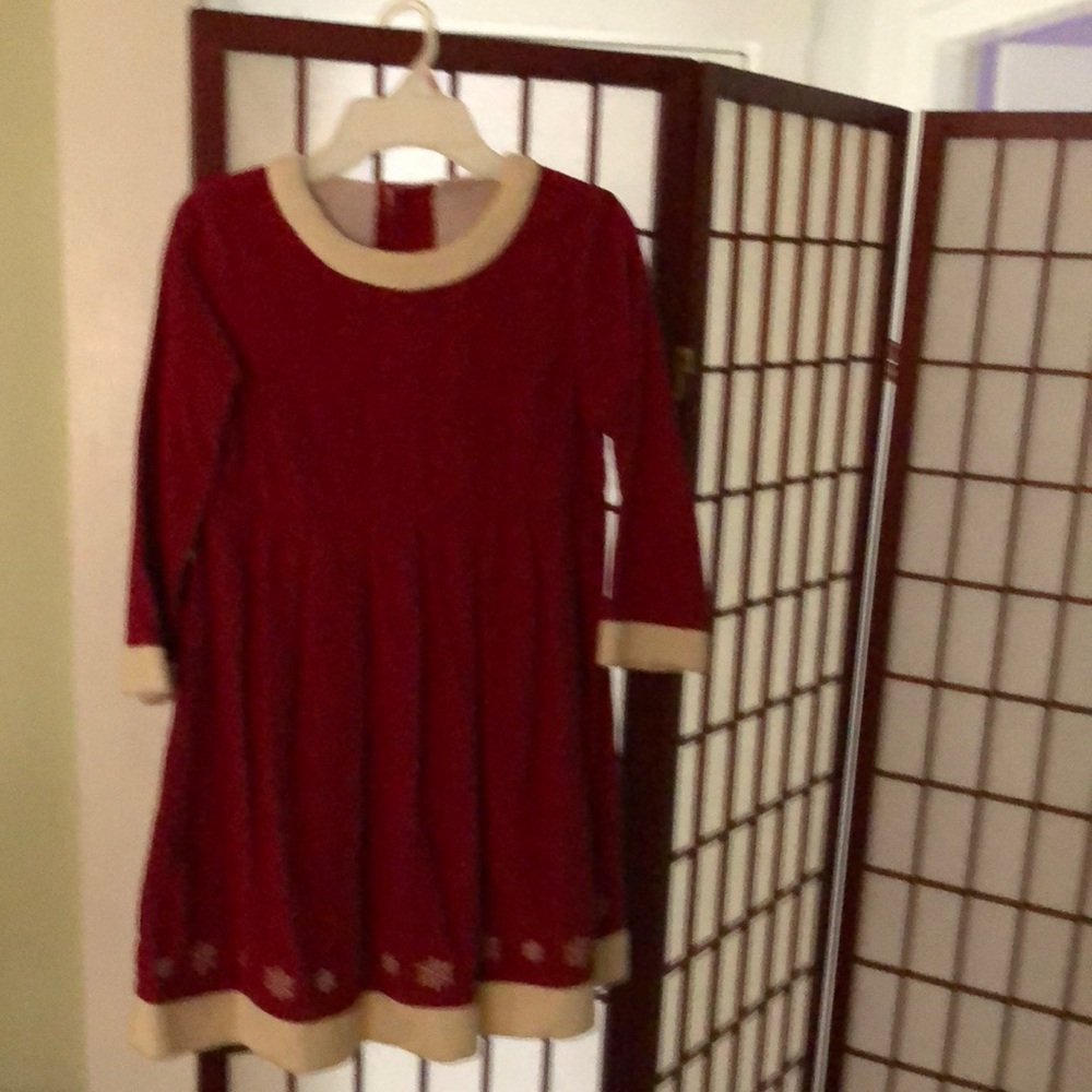 Hanna ANDERSON CORDUROY SNOWFLAKE DRESS AND MATCHING TIGHTS. Size 120 (6/7)